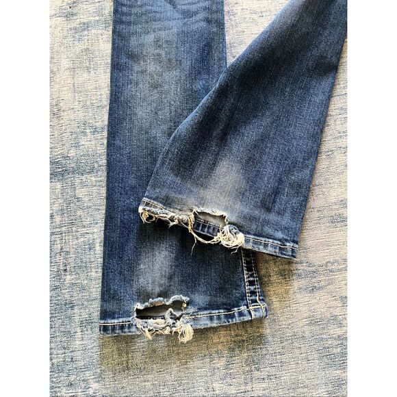 Miss Me Beaded Embroidered Rhinestone Mid Rise Boot Cut Jeans 30" - Picture 6 of 6